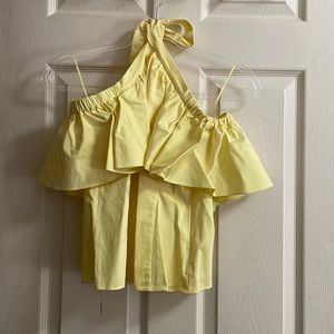 Rebecca Taylor Halter Neck Ruffle Top